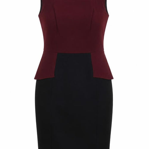 Linea Womens Black Polyester Pencil Dress Size 12 Square Neck Zip