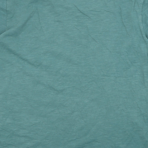 RJR.John Rocha Mens Green Cotton T-Shirt Size L Crew Neck Pullover