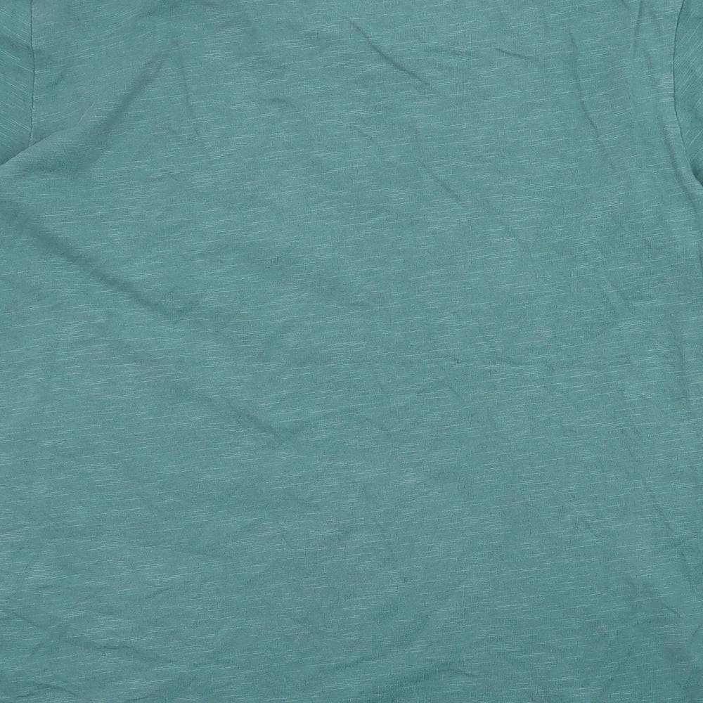 RJR.John Rocha Mens Green Cotton T-Shirt Size L Crew Neck Pullover
