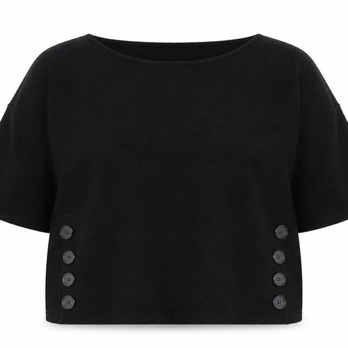 Betty Barclay Womens Black Round Neck Herringbone Viscose Pullover Jumper Size 10