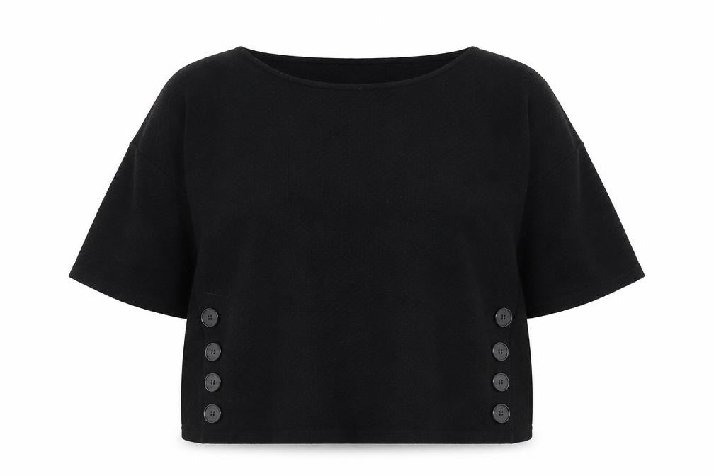 Betty Barclay Womens Black Round Neck Herringbone Viscose Pullover Jumper Size 10