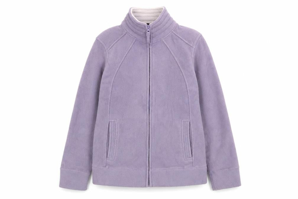 Front view of Bonmarché women’s purple jacket, size S, zip