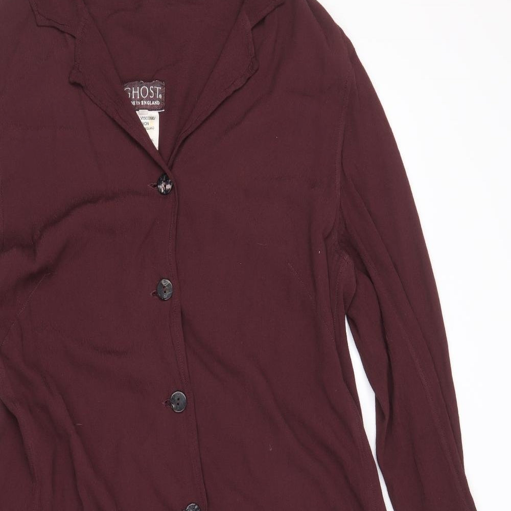 Ghost Womens Brown Overcoat Coat Size M Button