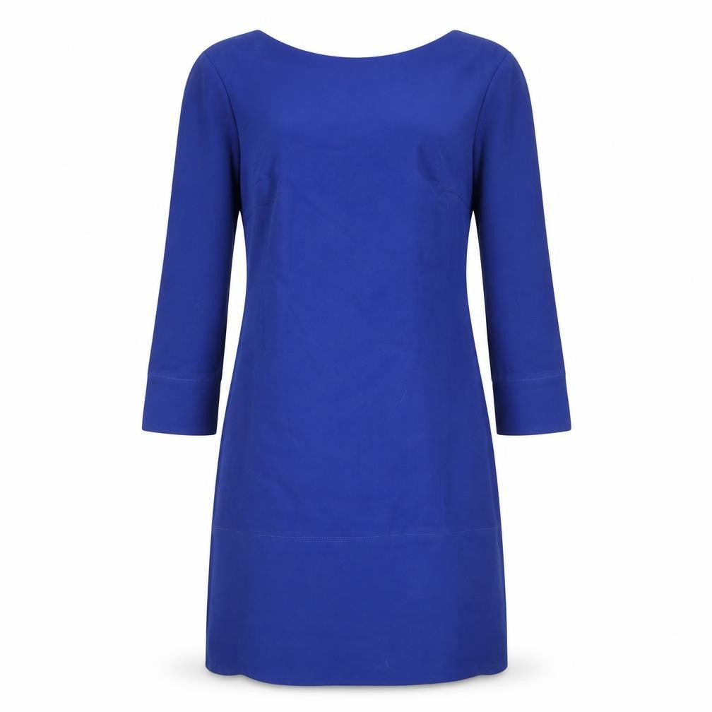 NIFE Womens Blue 100% Cotton A-Line Size 8 Round Neck Zip