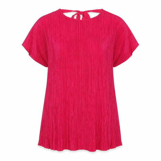 Front view of Phase Eight women’s pink polyacrylate fibre a-line, size UK 12, round neck tie