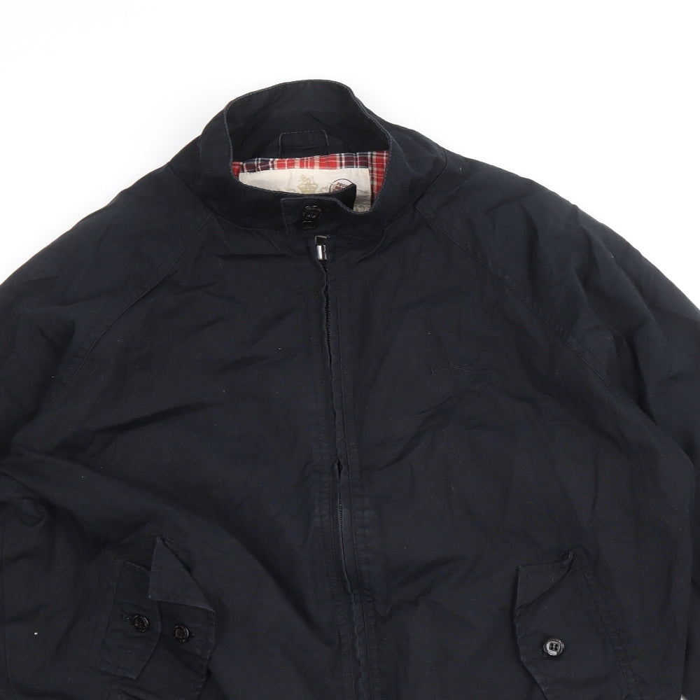 Ben Sherman Mens Black Bomber Jacket Jacket Size S Zip