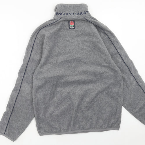 England Rugby Mens Grey Polyester Pullover Sweatshirt Size S Zip