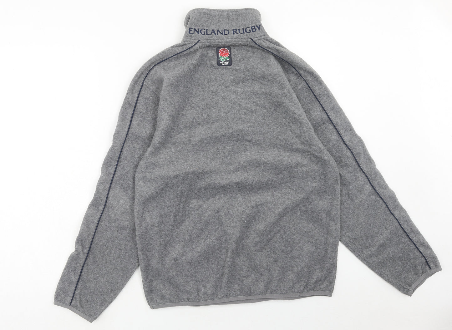 England Rugby Mens Grey Polyester Pullover Sweatshirt Size S Zip