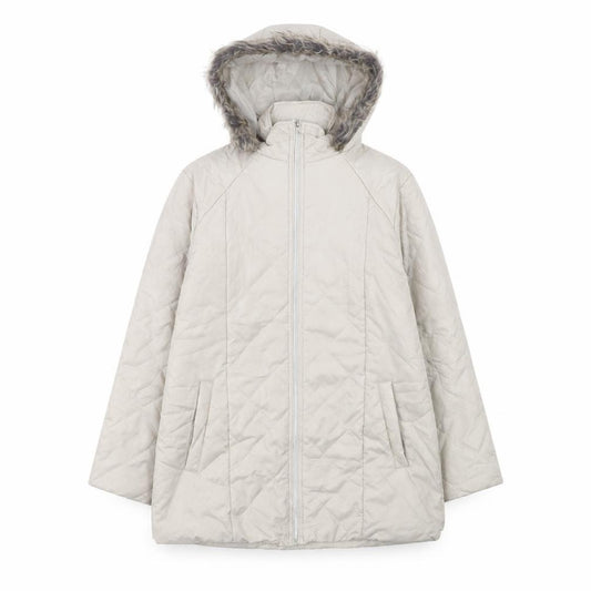 Front view of Anne De Lancay women’s beige jacket, size S, zip