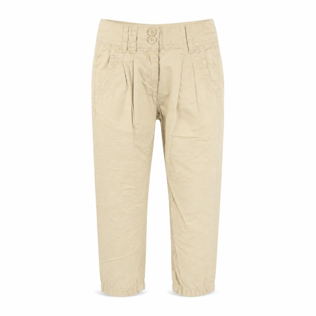Front view of Next boys’ beige cotton chino trousers, size 4XL, regular button