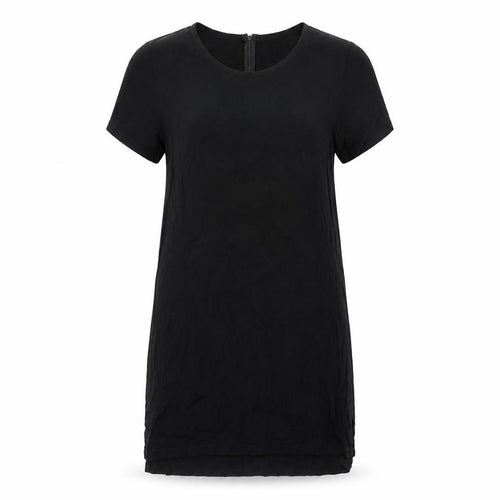 Lulu & Rose Womens Black Polyester A-Line Size M Scoop Neck Zip