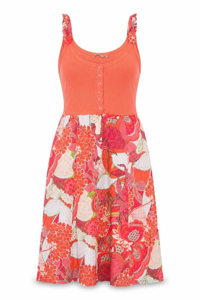Sandwich Womens Orange Geometric Cotton Tank Dress Size 8 Round Neck Pullover