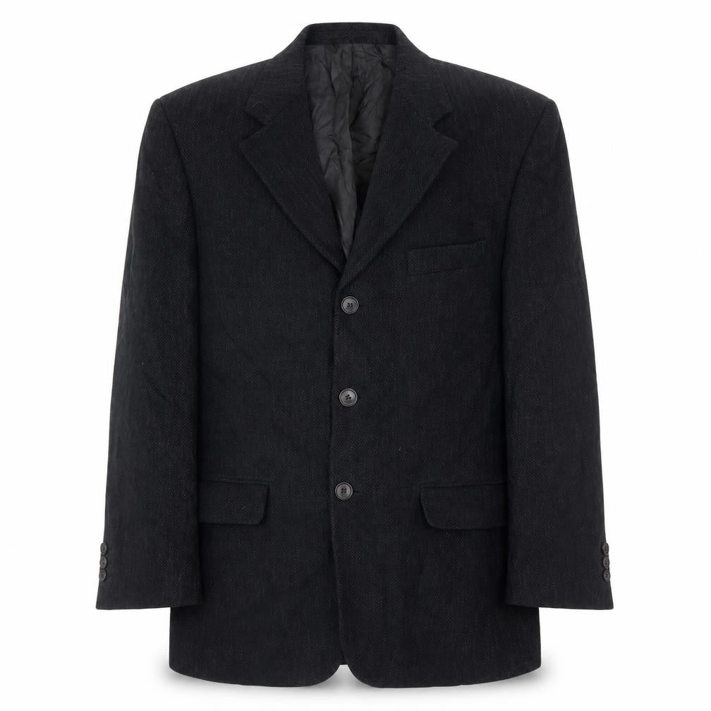 Front view of Marks & Spencer men’s blue cotton jacket blazer, size 40, regular