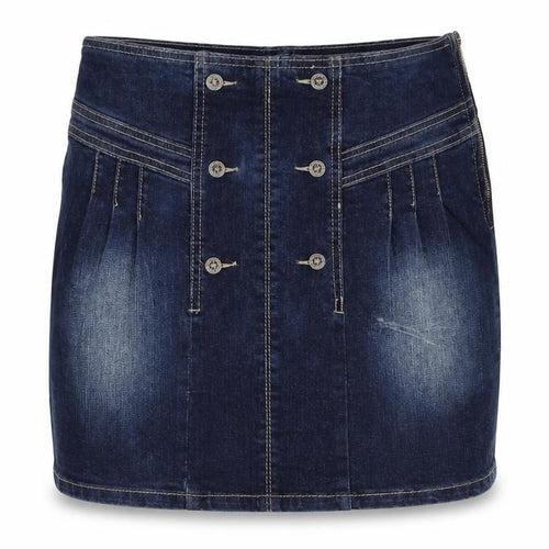 Facinate Womens Blue Cotton A-Line Skirt Size L Zip
