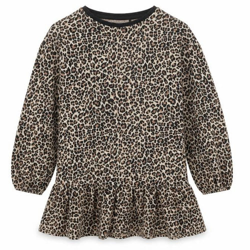 NEXT Girls Brown Animal Print Polyester A-Line Size 10 Years Round Neck Pullover - Leopard Print