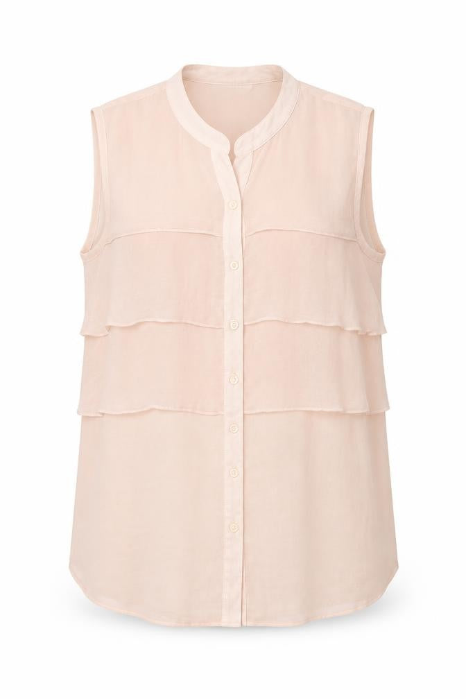 Dorothy Perkins Womens Pink Polyester Basic Button-Up Size 14 Round Neck