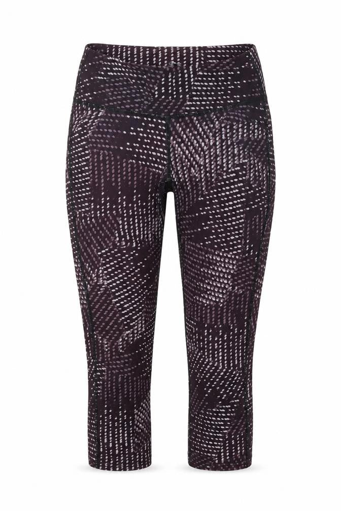 Front view of Gap women’s purple geometric polyester cropped leggings, size S, regular pullover
