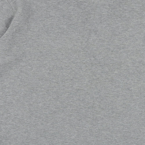 Lands' End Mens Grey Cotton T-Shirt Size M Crew Neck Buckle
