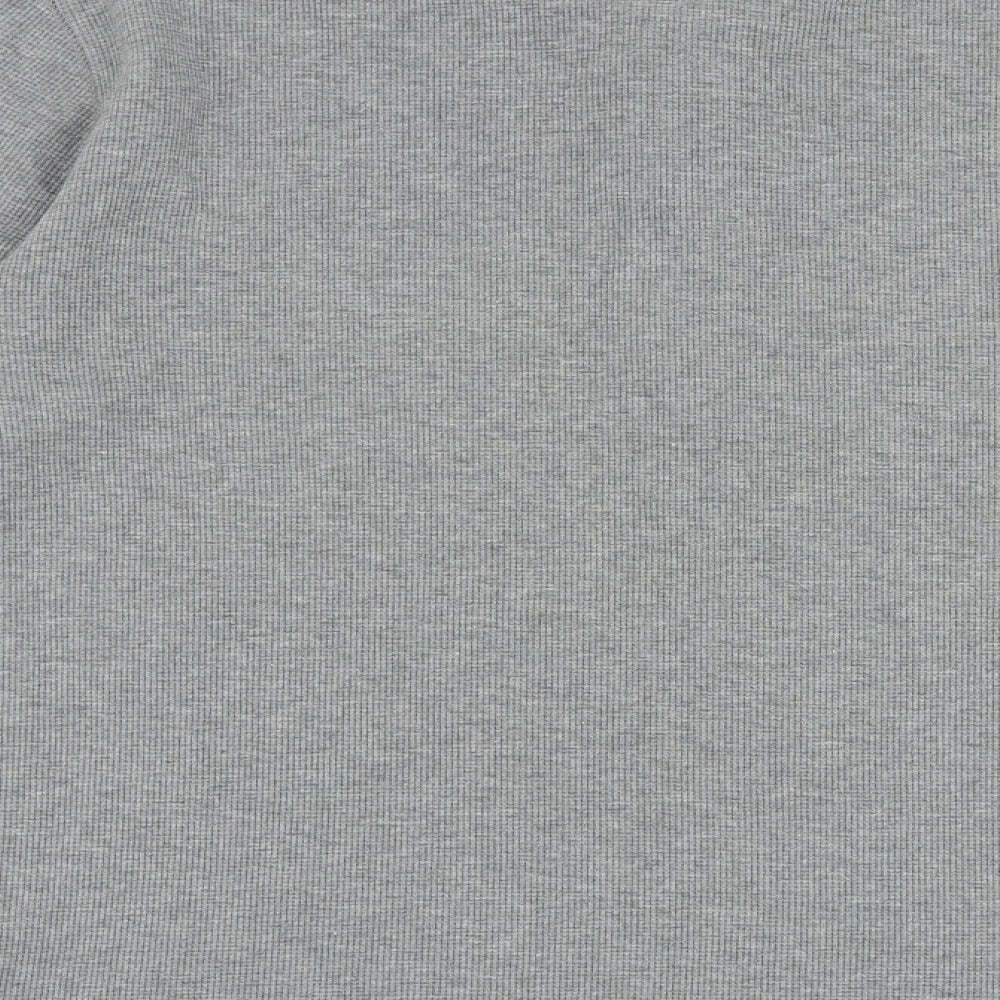Lands' End Mens Grey Cotton T-Shirt Size M Crew Neck Buckle