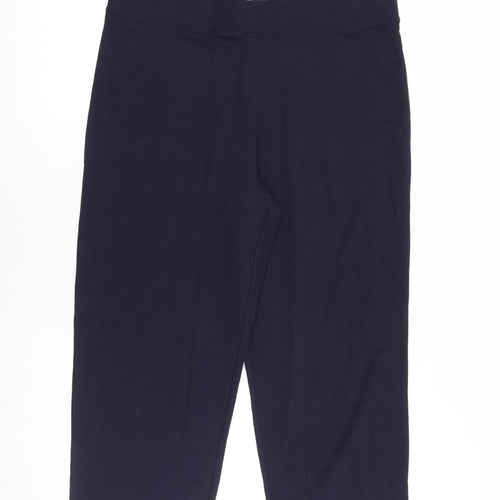 Marks and Spencer Womens Blue Cotton Capri Leggings Size 16 Regular