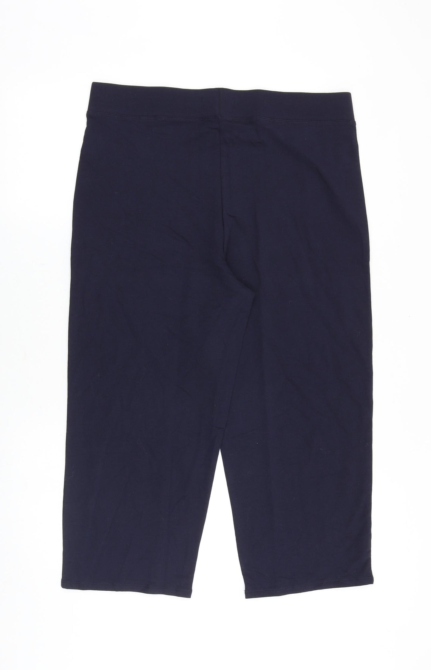 Marks and Spencer Womens Blue Cotton Capri Leggings Size 16 Regular