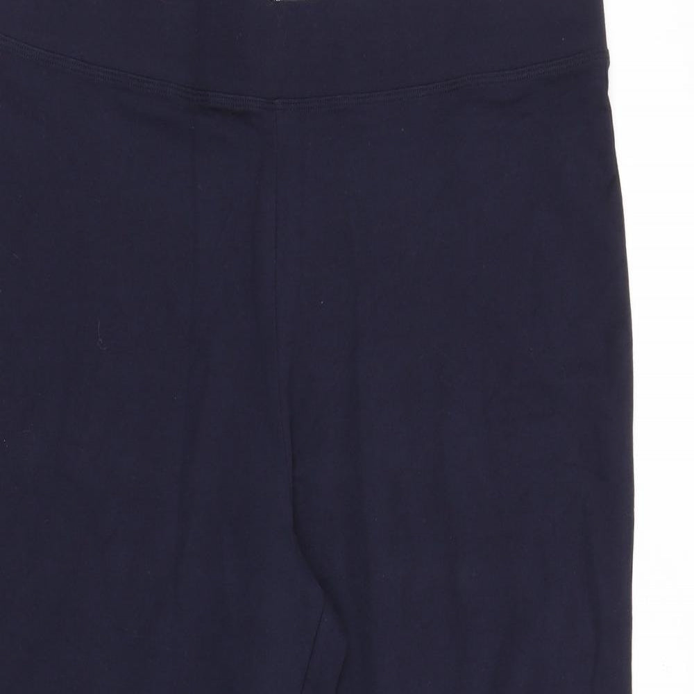 Marks and Spencer Womens Blue Cotton Capri Leggings Size 16 Regular