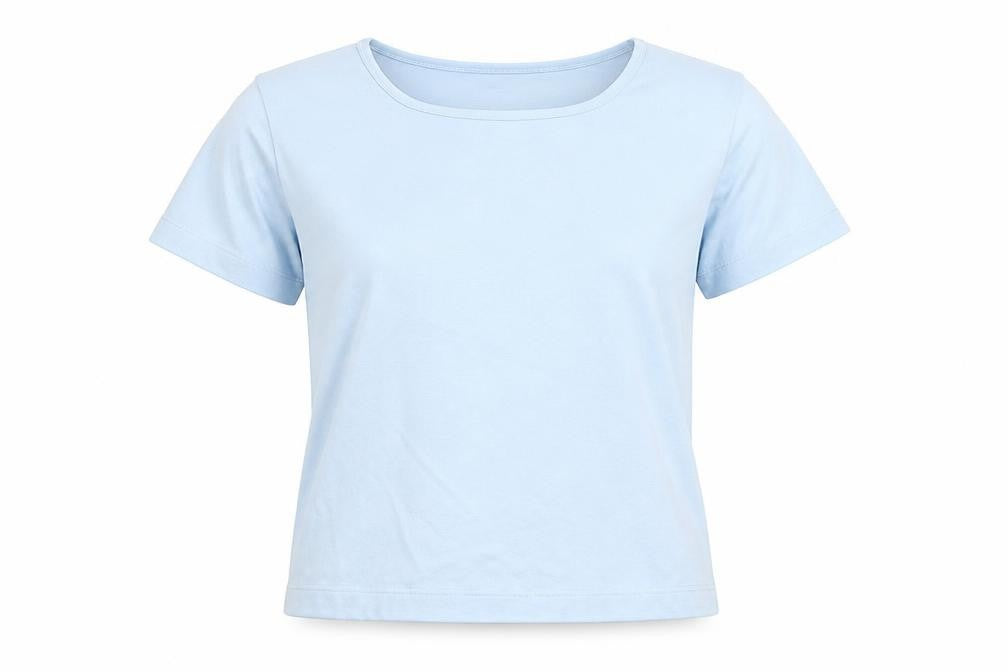 Littlewoods Womens Blue Cotton Basic T-Shirt Size M Round Neck