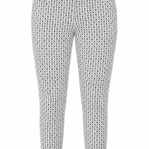 Preworn Womens White Geometric Polyester Capri Leggings Size 24 in