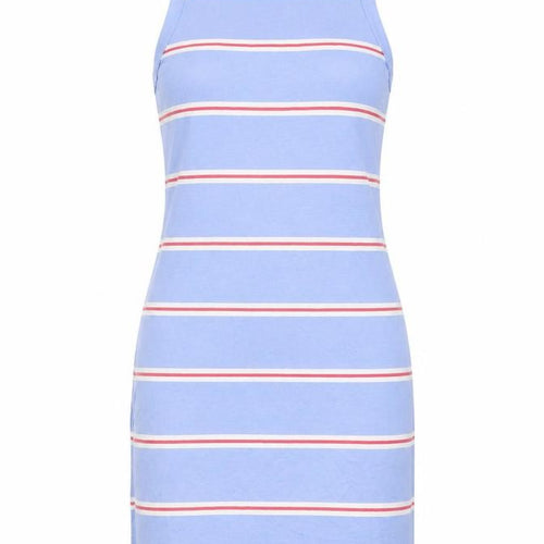 Marks and Spencer Womens Blue Striped Cotton Bodycon Size S Round Neck Pullover