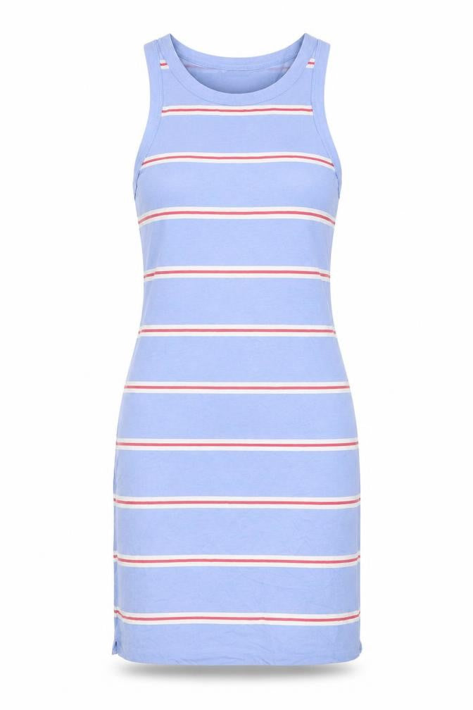 Marks and Spencer Womens Blue Striped Cotton Bodycon Size S Round Neck Pullover