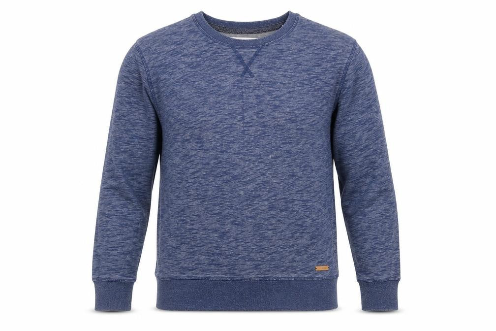 Front view of EDC men’s blue cotton pullover sweatshirt, size S