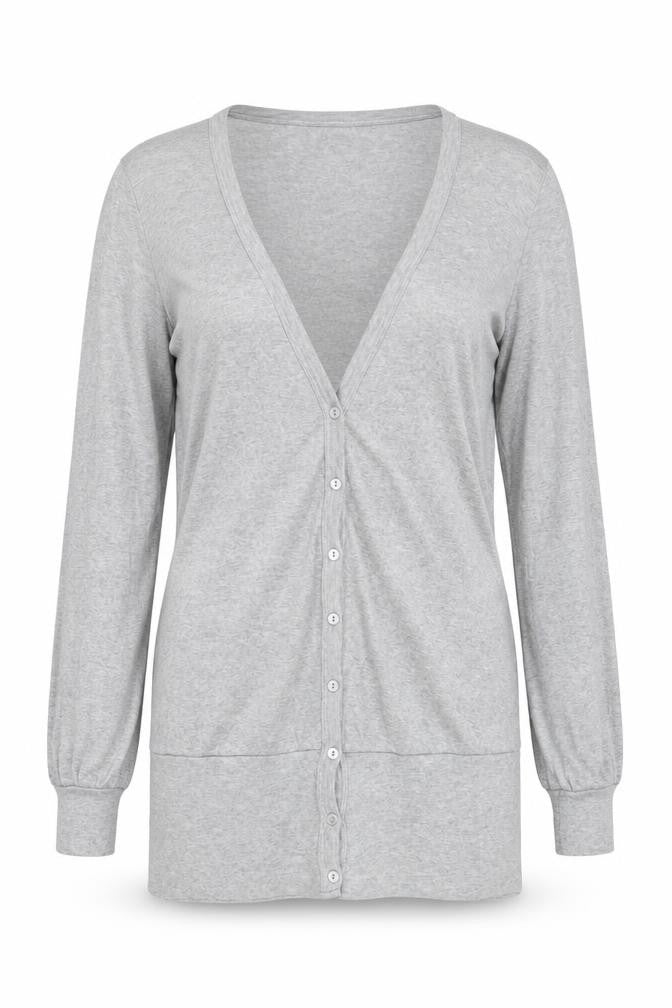 Splendid Womens Grey V-Neck Cotton Cardigan Jumper Size S