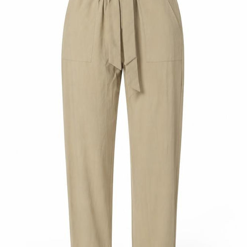 Preworn Womens Brown Polyester Trousers Size S Regular Tie