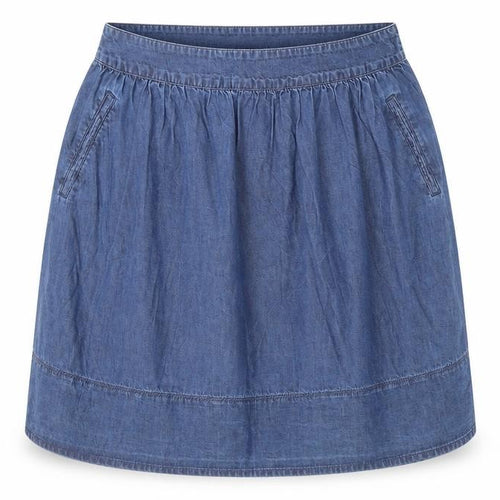 Ostin Womens Blue Cotton A-Line Skirt Size S Zip