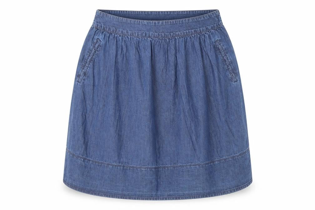 Ostin Womens Blue Cotton A-Line Skirt Size S Zip