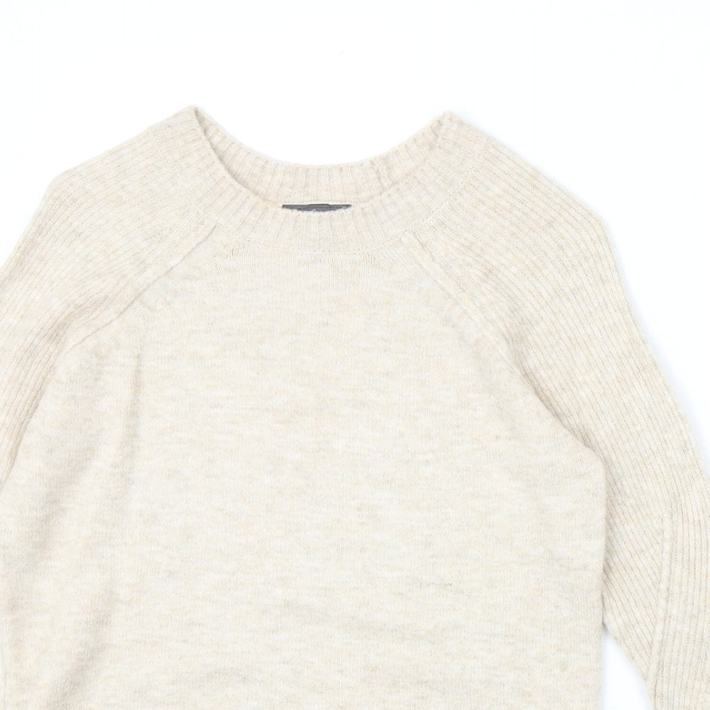 Topshop Womens Beige Round Neck Acrylic Pullover Jumper Size 8 Pullover