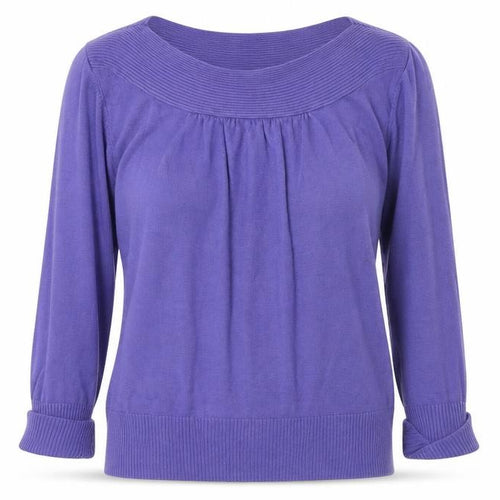 Marks and Spencer Womens Purple Boat Neck Acrylic Pullover Jumper Size 10