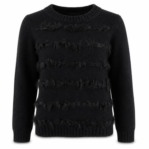 George Womens Black Round Neck Acrylic Pullover Jumper Size 8