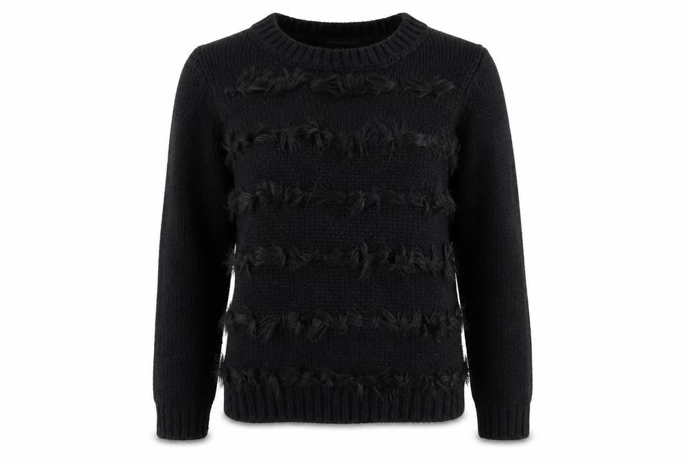 George Womens Black Round Neck Acrylic Pullover Jumper Size 8