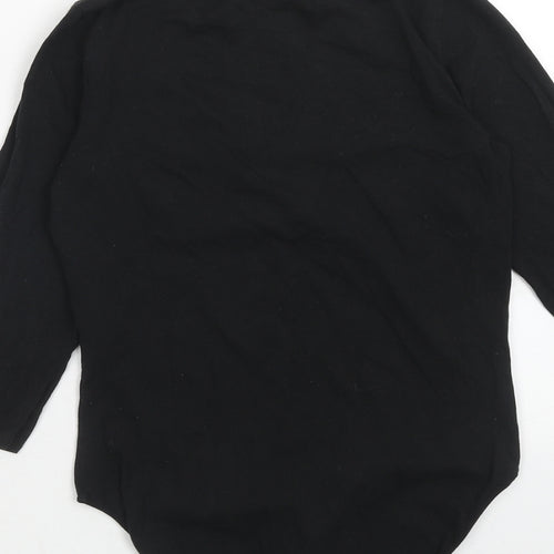 H&M Womens Black Cotton Bodysuit One-Piece Size M Snap