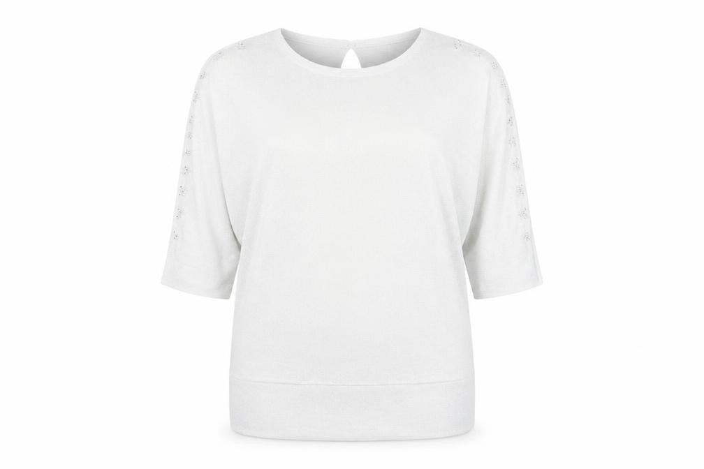 Front view of Next women’s grey round neck viscose jumper, size UK 16