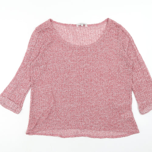 Peacocks Womens Pink Crew Neck Polyester Pullover Jumper Size 14 Pullover