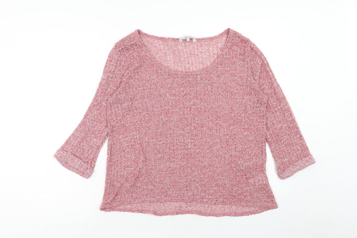 Peacocks Womens Pink Crew Neck Polyester Pullover Jumper Size 14 Pullover