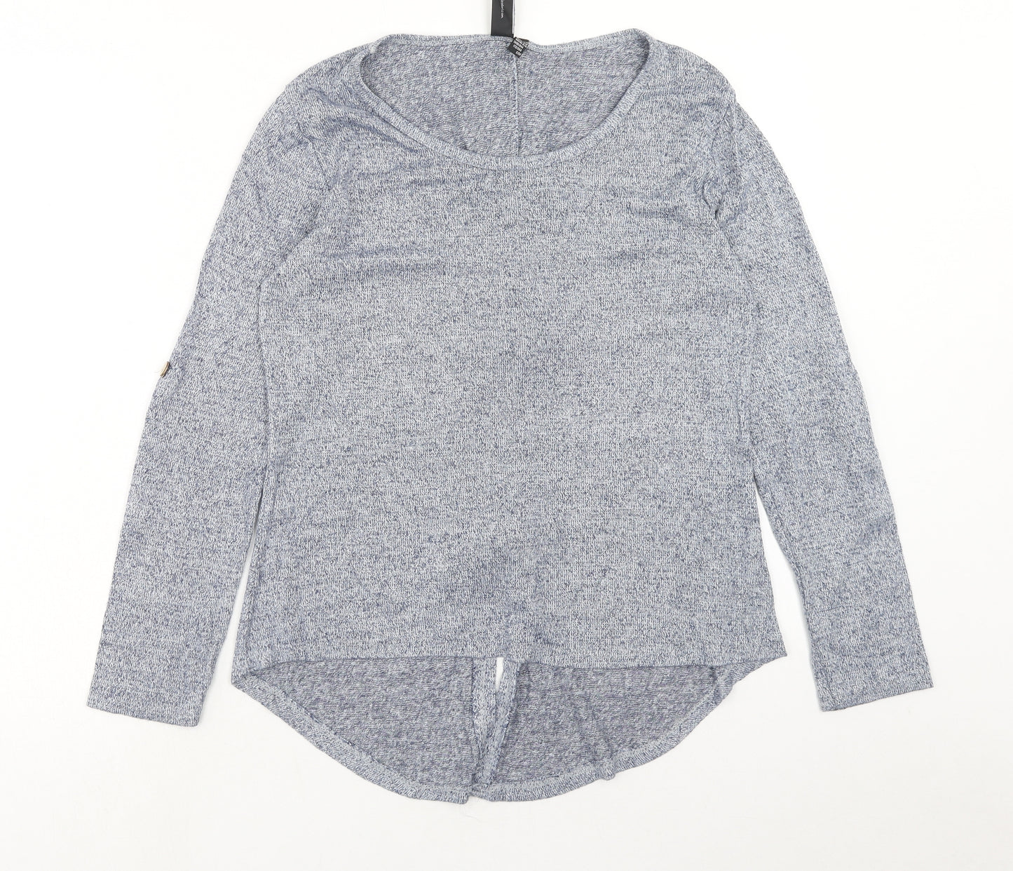 Izabelle London Womens Blue Crew Neck Viscose Pullover Jumper Size 8 Pullover