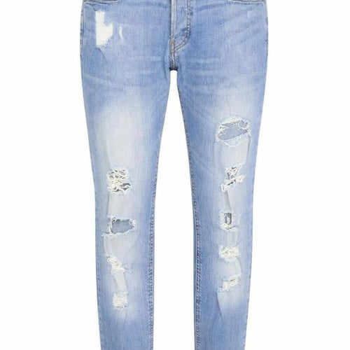H&M Womens Blue Cotton Skinny Jeans Size 4 L31 in Regular Button