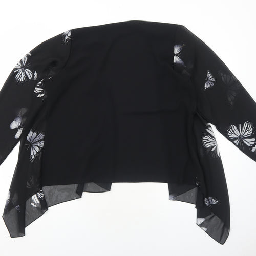 Nouvelle Womens Black Geometric Polyester Kimono Blouse Size 20 V-Neck - Butterfly Print
