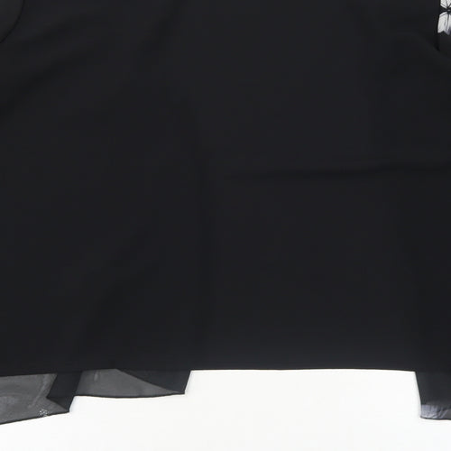 Nouvelle Womens Black Geometric Polyester Kimono Blouse Size 20 V-Neck - Butterfly Print