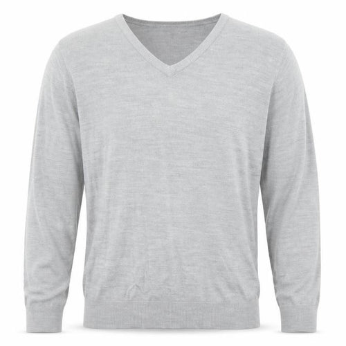 Marks and Spencer Mens Grey V-Neck Acrylic Pullover Jumper Size L Long Sleeve