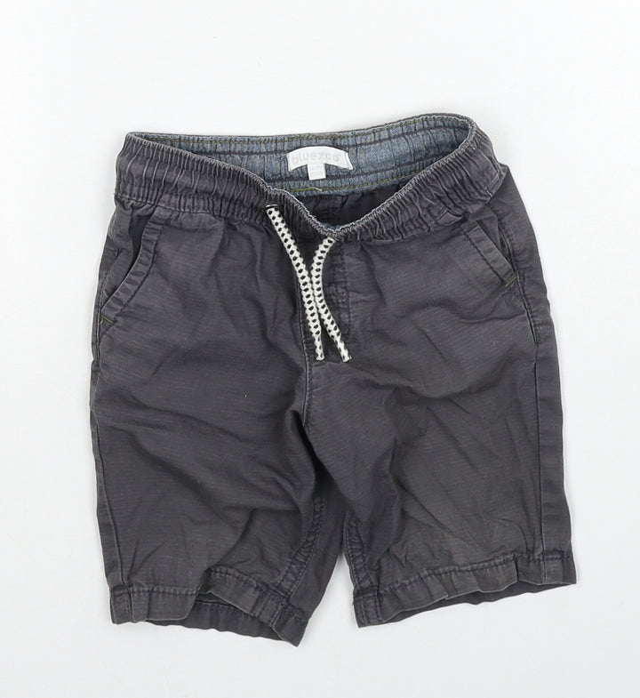 Blue Zoo Boys Grey Cotton Cargo Trousers Size 18-24 Months Drawstring