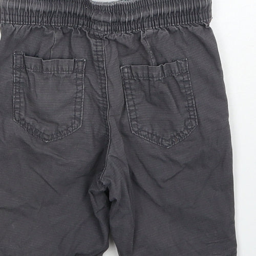 Blue Zoo Boys Grey Cotton Cargo Trousers Size 18-24 Months Drawstring